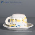 Taza de café de cerámica baratos por encargo de porcelana de té taza y Sausers su propio diseño